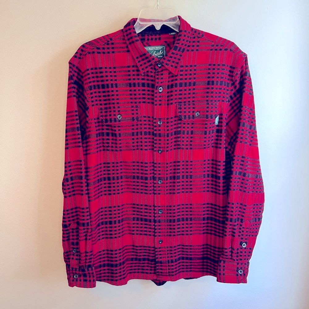Woolrich 100% Cotton Size XL Red Black Plaid Men’s Flannel Shirt Jacket